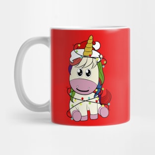 Cute unicorn Santa hat Christmas tree unicorn lover Xmas gift Mug